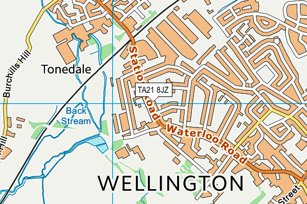 TA21 8JZ map - OS VectorMap District (Ordnance Survey) TA21 8JZ map - OS VectorMap District (Ordnance Survey)
