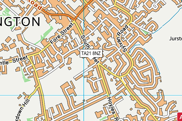TA21 8NZ map - OS VectorMap District (Ordnance Survey) TA21 8NZ map - OS VectorMap District (Ordnance Survey)