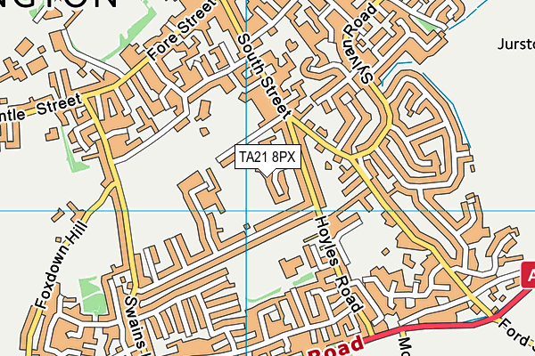 TA21 8PX map - OS VectorMap District (Ordnance Survey) TA21 8PX map - OS VectorMap District (Ordnance Survey)