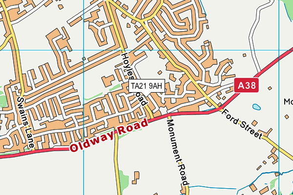 TA21 9AH map - OS VectorMap District (Ordnance Survey) TA21 9AH map - OS VectorMap District (Ordnance Survey)