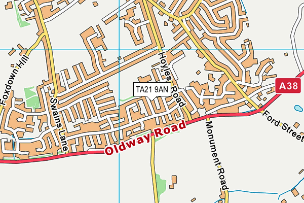 TA21 9AN map - OS VectorMap District (Ordnance Survey) TA21 9AN map - OS VectorMap District (Ordnance Survey)