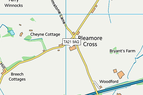 TA21 9AQ map - OS VectorMap District (Ordnance Survey) TA21 9AQ map - OS VectorMap District (Ordnance Survey)