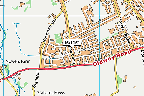 TA21 9AY map - OS VectorMap District (Ordnance Survey) TA21 9AY map - OS VectorMap District (Ordnance Survey)