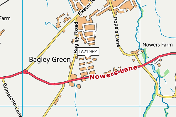 TA21 9PZ map - OS VectorMap District (Ordnance Survey)