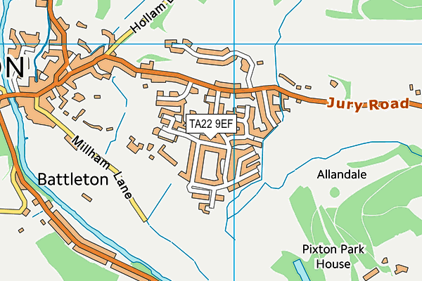 TA22 9EF map - OS VectorMap District (Ordnance Survey) TA22 9EF map - OS VectorMap District (Ordnance Survey)