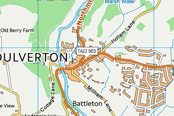 TA22 9ES map - OS VectorMap District (Ordnance Survey) TA22 9ES map - OS VectorMap District (Ordnance Survey)