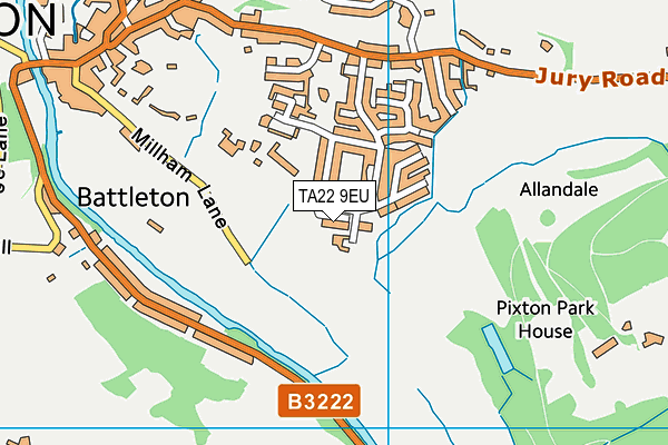 TA22 9EU map - OS VectorMap District (Ordnance Survey) TA22 9EU map - OS VectorMap District (Ordnance Survey)