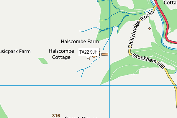 TA22 9JH map - OS VectorMap District (Ordnance Survey) TA22 9JH map - OS VectorMap District (Ordnance Survey)