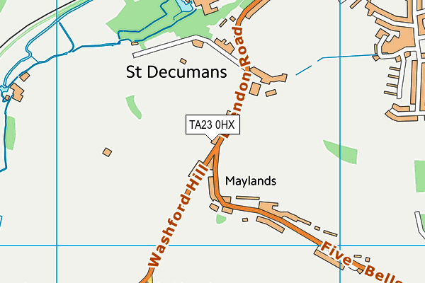 TA23 0HX map - OS VectorMap District (Ordnance Survey) TA23 0HX map - OS VectorMap District (Ordnance Survey)