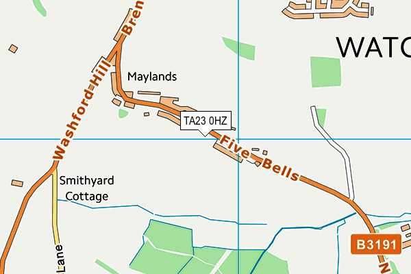TA23 0HZ map - OS VectorMap District (Ordnance Survey) TA23 0HZ map - OS VectorMap District (Ordnance Survey)