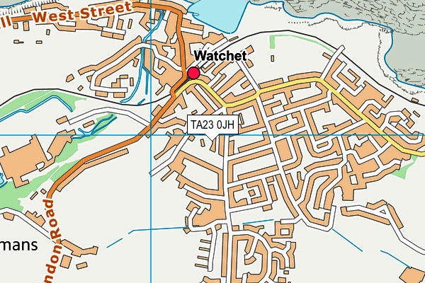 TA23 0JH map - OS VectorMap District (Ordnance Survey) TA23 0JH map - OS VectorMap District (Ordnance Survey)