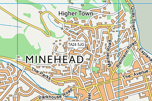 TA24 5JG map - OS VectorMap District (Ordnance Survey) TA24 5JG map - OS VectorMap District (Ordnance Survey)