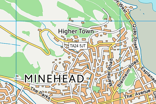 TA24 5JT map - OS VectorMap District (Ordnance Survey) TA24 5JT map - OS VectorMap District (Ordnance Survey)