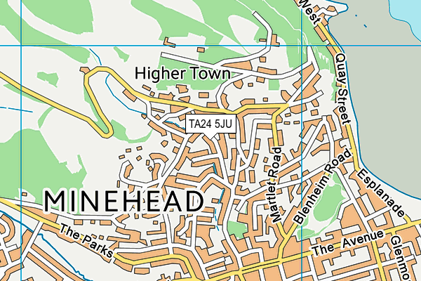 TA24 5JU map - OS VectorMap District (Ordnance Survey)