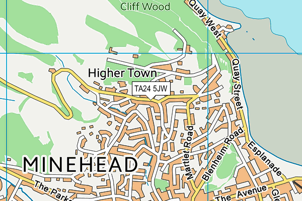 TA24 5JW map - OS VectorMap District (Ordnance Survey) TA24 5JW map - OS VectorMap District (Ordnance Survey)