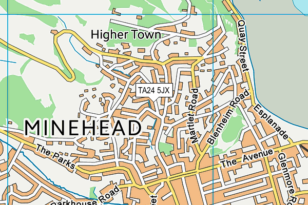 TA24 5JX map - OS VectorMap District (Ordnance Survey) TA24 5JX map - OS VectorMap District (Ordnance Survey)