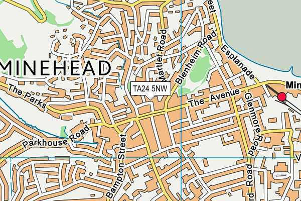 TA24 5NW map - OS VectorMap District (Ordnance Survey)