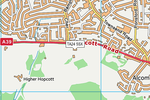 TA24 5SX map - OS VectorMap District (Ordnance Survey) TA24 5SX map - OS VectorMap District (Ordnance Survey)