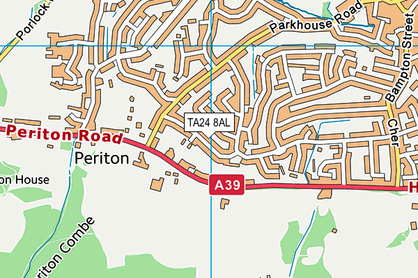 TA24 8AL map - OS VectorMap District (Ordnance Survey) TA24 8AL map - OS VectorMap District (Ordnance Survey)