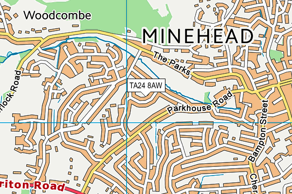 TA24 8AW map - OS VectorMap District (Ordnance Survey) TA24 8AW map - OS VectorMap District (Ordnance Survey)