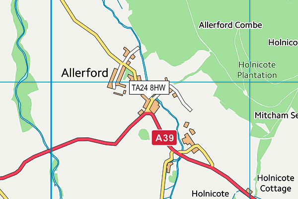 TA24 8HW map - OS VectorMap District (Ordnance Survey)