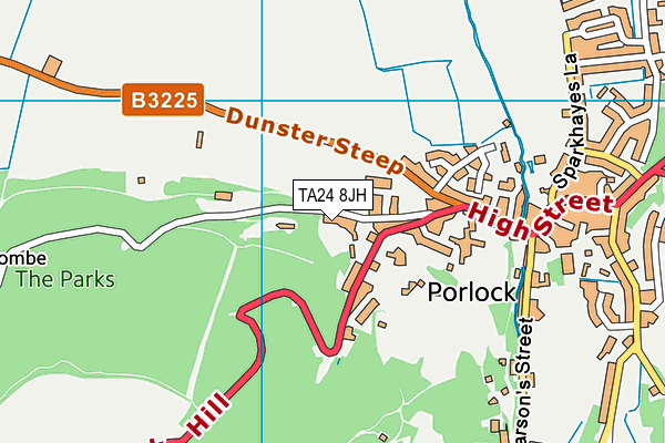 TA24 8JH map - OS VectorMap District (Ordnance Survey) TA24 8JH map - OS VectorMap District (Ordnance Survey)