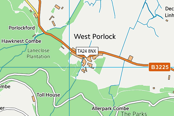 TA24 8NX map - OS VectorMap District (Ordnance Survey) TA24 8NX map - OS VectorMap District (Ordnance Survey)