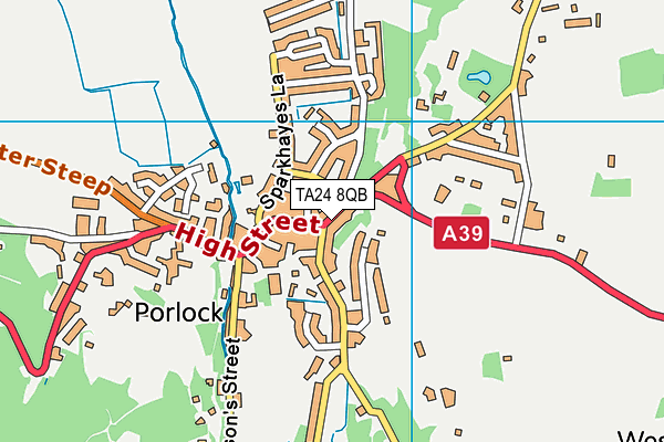 TA24 8QB map - OS VectorMap District (Ordnance Survey)