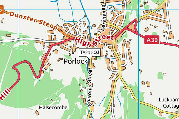 TA24 8QJ map - OS VectorMap District (Ordnance Survey) TA24 8QJ map - OS VectorMap District (Ordnance Survey)