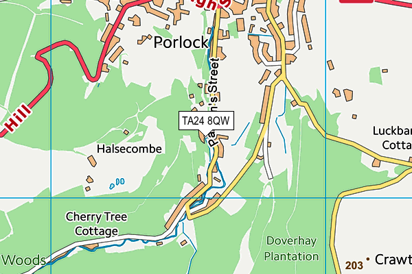 TA24 8QW map - OS VectorMap District (Ordnance Survey) TA24 8QW map - OS VectorMap District (Ordnance Survey)