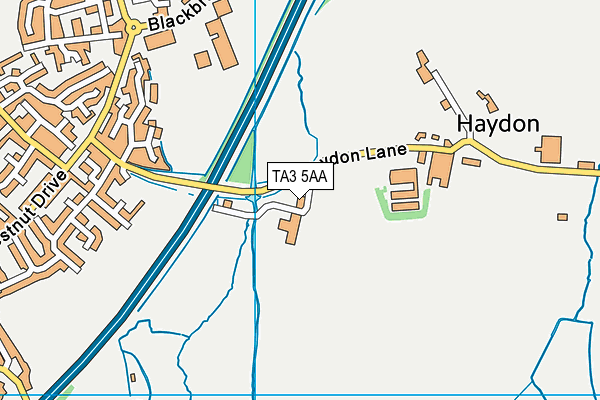 TA3 5AA map - OS VectorMap District (Ordnance Survey) TA3 5AA map - OS VectorMap District (Ordnance Survey)