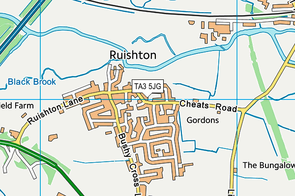 TA3 5JG map - OS VectorMap District (Ordnance Survey) TA3 5JG map - OS VectorMap District (Ordnance Survey)