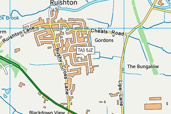 TA3 5JZ map - OS VectorMap District (Ordnance Survey)