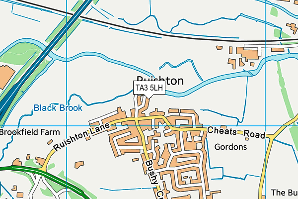 TA3 5LH map - OS VectorMap District (Ordnance Survey)