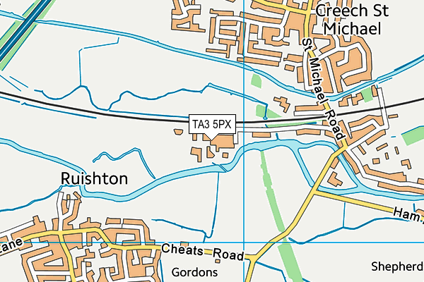 TA3 5PX map - OS VectorMap District (Ordnance Survey) TA3 5PX map - OS VectorMap District (Ordnance Survey)