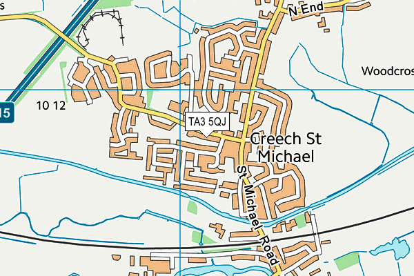 TA3 5QJ map - OS VectorMap District (Ordnance Survey) TA3 5QJ map - OS VectorMap District (Ordnance Survey)