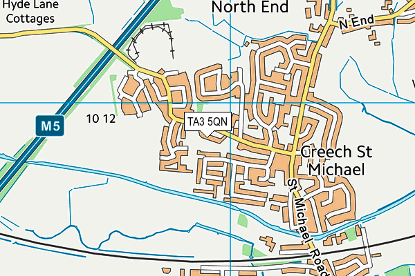 TA3 5QN map - OS VectorMap District (Ordnance Survey) TA3 5QN map - OS VectorMap District (Ordnance Survey)