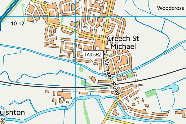 TA3 5RZ map - OS VectorMap District (Ordnance Survey)
