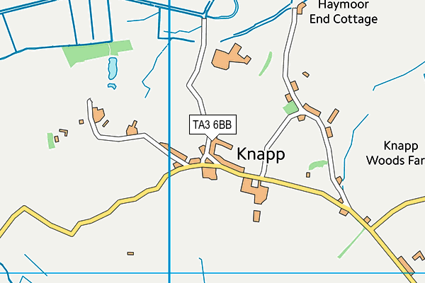 TA3 6BB map - OS VectorMap District (Ordnance Survey) TA3 6BB map - OS VectorMap District (Ordnance Survey)