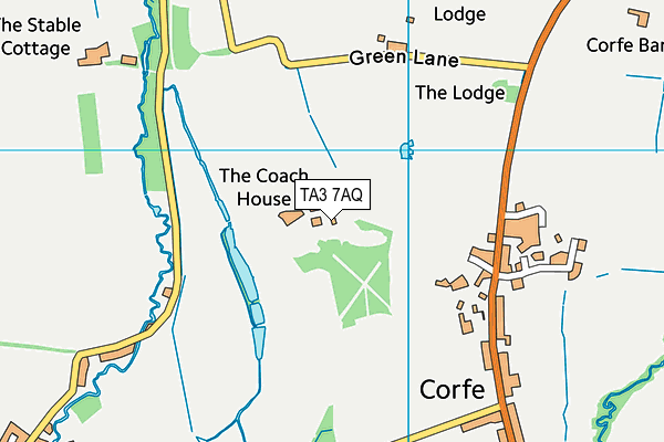 TA3 7AQ map - OS VectorMap District (Ordnance Survey) TA3 7AQ map - OS VectorMap District (Ordnance Survey)