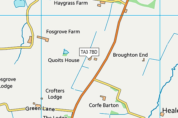 TA3 7BD map - OS VectorMap District (Ordnance Survey) TA3 7BD map - OS VectorMap District (Ordnance Survey)