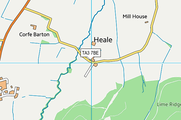 TA3 7BE map - OS VectorMap District (Ordnance Survey) TA3 7BE map - OS VectorMap District (Ordnance Survey)