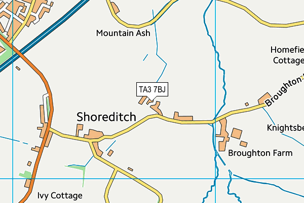 TA3 7BJ map - OS VectorMap District (Ordnance Survey) TA3 7BJ map - OS VectorMap District (Ordnance Survey)