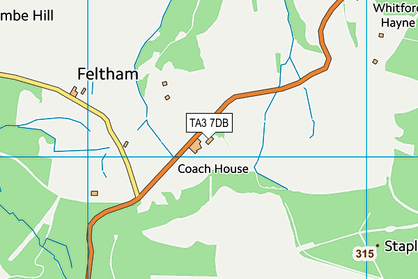 TA3 7DB map - OS VectorMap District (Ordnance Survey) TA3 7DB map - OS VectorMap District (Ordnance Survey)