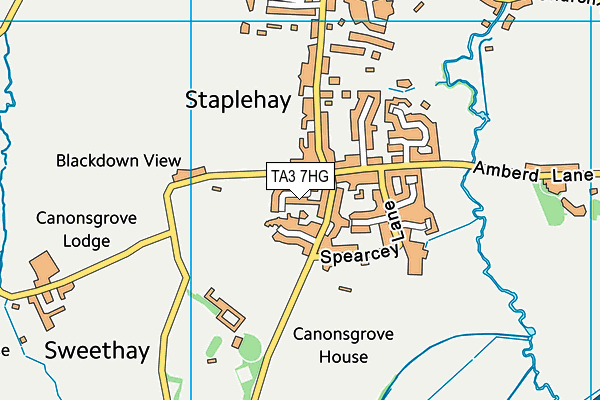 TA3 7HG map - OS VectorMap District (Ordnance Survey) TA3 7HG map - OS VectorMap District (Ordnance Survey)
