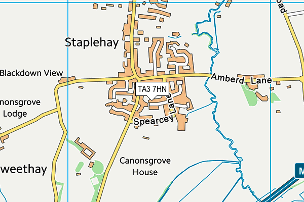 TA3 7HN map - OS VectorMap District (Ordnance Survey) TA3 7HN map - OS VectorMap District (Ordnance Survey)