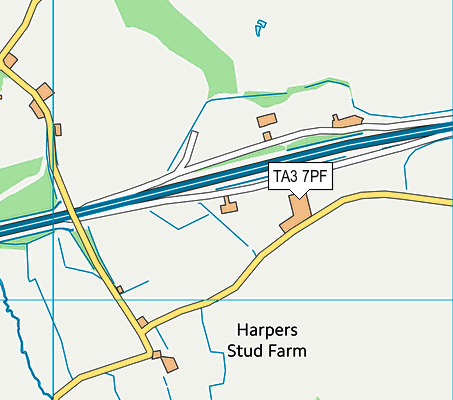 TA3 7PF map - OS VectorMap District (Ordnance Survey) TA3 7PF map - OS VectorMap District (Ordnance Survey)