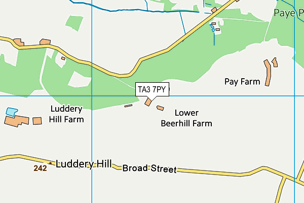 TA3 7PY map - OS VectorMap District (Ordnance Survey) TA3 7PY map - OS VectorMap District (Ordnance Survey)
