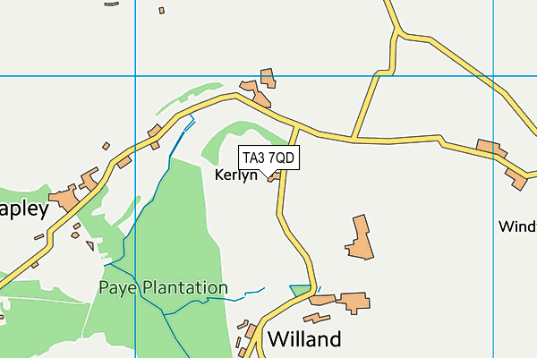 TA3 7QD map - OS VectorMap District (Ordnance Survey) TA3 7QD map - OS VectorMap District (Ordnance Survey)