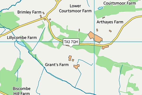 TA3 7QH map - OS VectorMap District (Ordnance Survey) TA3 7QH map - OS VectorMap District (Ordnance Survey)